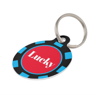 Médaillon Pour Animaux Lucky Poker puce marqueur d'ID animal de compagnie