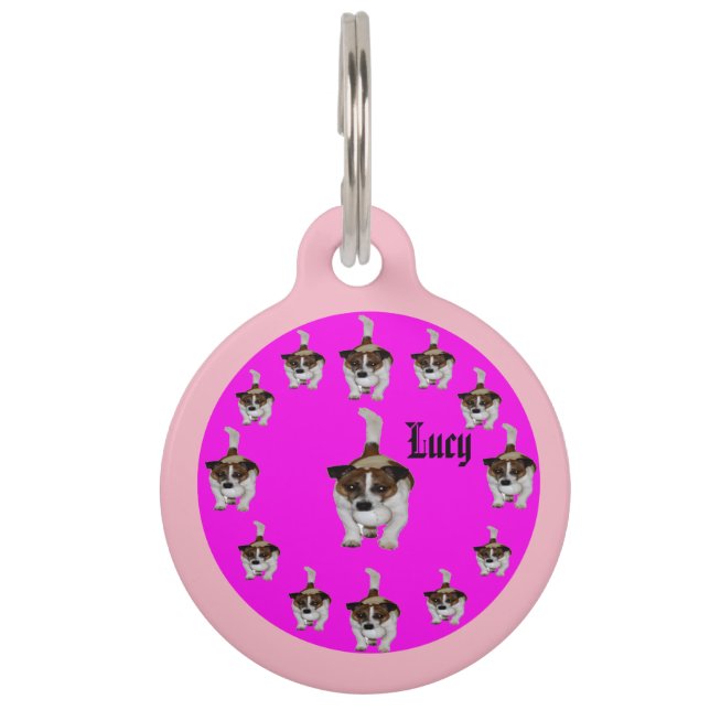 Médaillon Pour Animaux Lucy le Fox Terrier, (Dos)