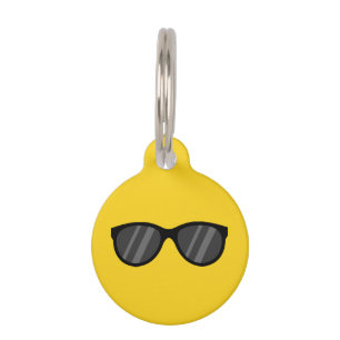 Médaillon Pour Animaux Lunettes de soleil de dessin cool Ajouter un nom