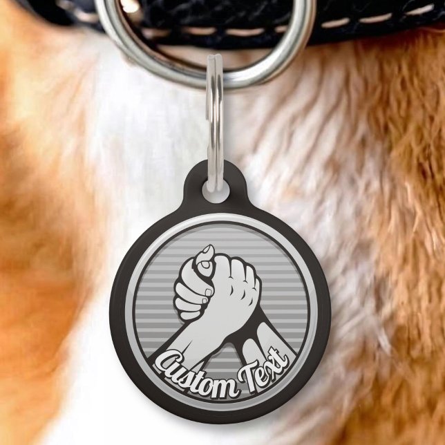 Médaillon Pour Animaux Lutte de bras Argent (Créateur téléchargé)