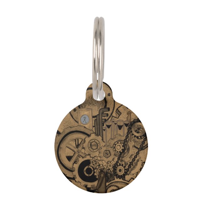 Médaillon Pour Animaux Machines à vapeur (Brassy) (Devant)