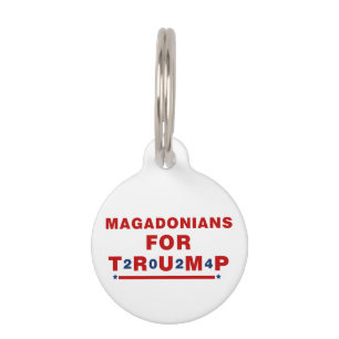 Médaillon Pour Animaux Magadoniens pour Trump 2024 Red Blue Star