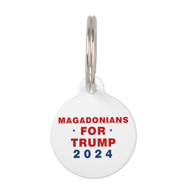 Médaillon Pour Animaux Magadoniens pour Trump 2024 Rouge bleu (Devant)