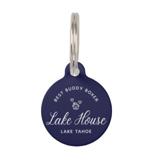 Médaillon Pour Animaux Maison de lac familiale décoration côtière personn