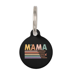Médaillon Pour Animaux Mama Beau sans peur Lovely Brave Strong