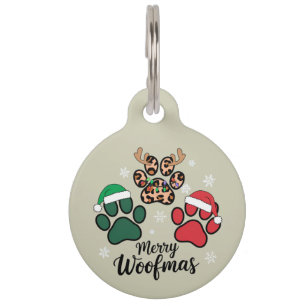 Médaillon Pour Animaux Maman Chien Noël Joyeux Woofmas Amoureux des Chien