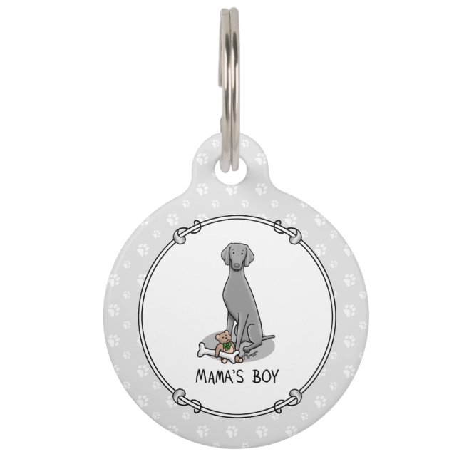 Médaillon Pour Animaux Mama's Boy Weimaraner (gris 1) jouets chien maman  (Devant)