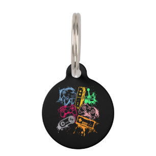 Médaillon Pour Animaux Manettes de console de jeux vidéo rétro 80's 90's