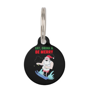 Médaillon Pour Animaux Manger, Boire & Joyeux Noël