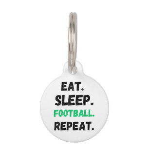 Médaillon Pour Animaux Manger Dormir Football Répéter Mignon Manger Dormi