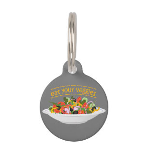 Médaillon Pour Animaux Mangez vos Légumes Citer salade fraîche mélange bo