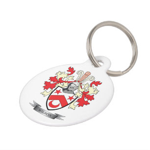 Médaillon Pour Animaux Manteau de crête de famille de Wilson des bras