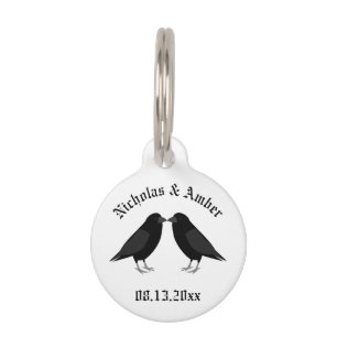 Médaillon Pour Animaux Mariage gothique Baiser Ravens Personnalisé