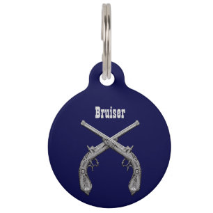 Médaillon Pour Animaux Marine des pistolets traversés
