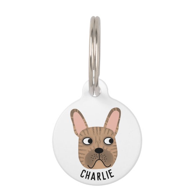 Médaillon Pour Animaux Médaille d'identification pour Bouledogue Français (Devant)