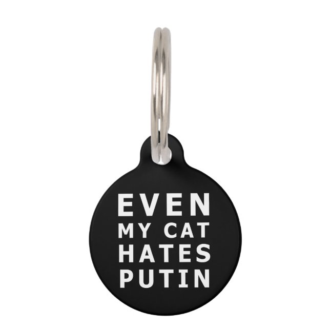 Médaillon Pour Animaux Même mon chat déteste poutine (Devant)