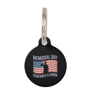 Médaillon Pour Animaux Memorial Day (en anglais) Se souvenir et honorer l