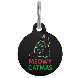 Médaillon Pour Animaux Meowy Noël Félin