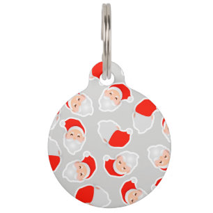 Médaillon Pour Animaux mignon rouge santa claus motif de noël