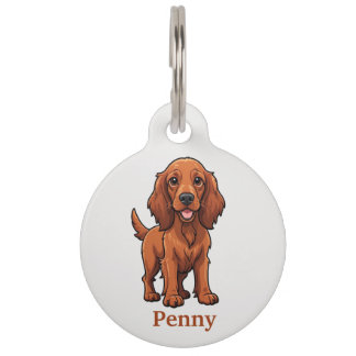 Médaillon Pour Animaux Mignon Setter Irlandais Personnalisé