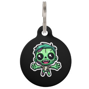 Médaillon Pour Animaux Mignonne, drôle de zombie