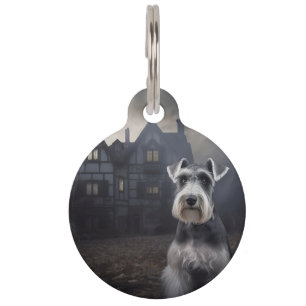 Médaillon Pour Animaux Miniature Schnauzer Halloween Épouvantable
