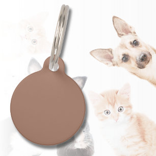Médaillon Pour Animaux Mocha Mousse Tendance Elégante Couleur Solide