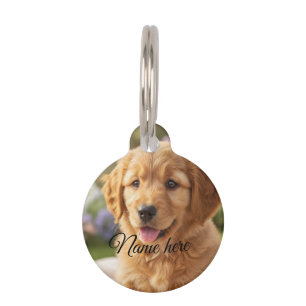 Médaillon Pour Animaux Modèle de photo de nom d'animal de compagnie simpl