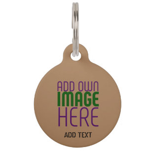 MÉDAILLON POUR ANIMAUX MODELE DE TEXTE D'IMAGE MARON SIMPLE ÉDITABLE MODE