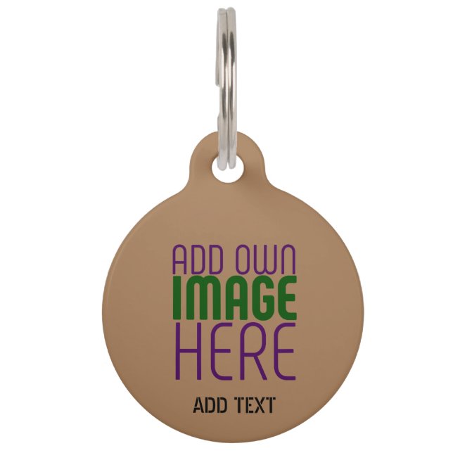MÉDAILLON POUR ANIMAUX MODELE DE TEXTE D'IMAGE MARON SIMPLE ÉDITABLE MODE (Devant)