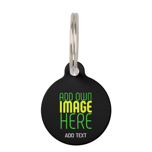 MÉDAILLON POUR ANIMAUX MODÈLE DE TEXTE D'IMAGE NOIRE SIMPLE ET MODERNE (Devant)