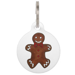 Médaillon Pour Animaux Mon nom est GINGER Gingerbread Homme Christmas Coo
