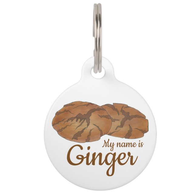 Médaillon Pour Animaux Mon nom est GINGER Gingersnap Cookie Biscuit (Devant)