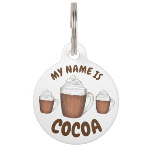Médaillon Pour Animaux Mon nom est le cacao le chien Coco Chocolat chaud 