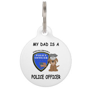 Médaillon Pour Animaux Mon père de police