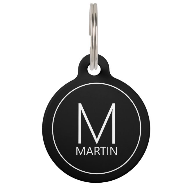 Médaillon Pour Animaux Monogramme animal de compagnie, nom avec le code Q (Devant)