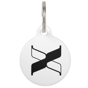 Médaillon Pour Animaux Monogramme élégant de la lettre X