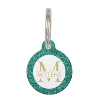 Monogramme émeraude vert et Parties scintillant or