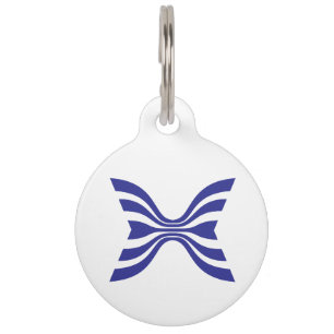 Médaillon Pour Animaux Monogramme lettre X ligne bleue élégant