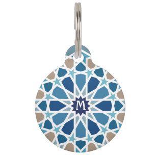 Médaillon Pour Animaux Monogramme Motif carrelage marocain