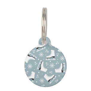 Médaillon Pour Animaux Motif à thème hiver avec patins à glace