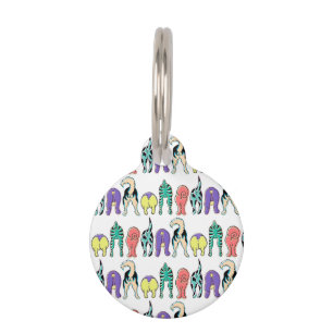 Médaillon Pour Animaux Motif de derrières de chiens colorés