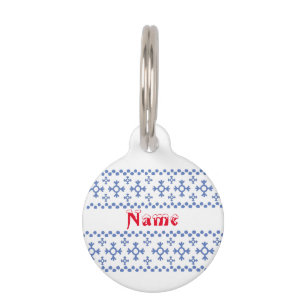 Médaillon Pour Animaux Motif de flocons de neige bleus mignons Thunder_Co