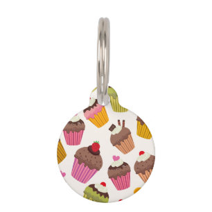 Médaillon Pour Animaux Motif de gâteau, Motif de muffin, Chocolat, Coeurs