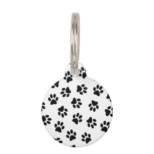 Médaillon Pour Animaux Motif de pattes, pattes de chien, pattes noires
