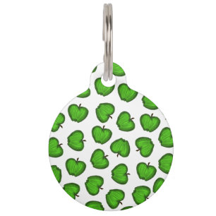 Médaillon Pour Animaux Motif de pommes de fruits vertes cuites à main