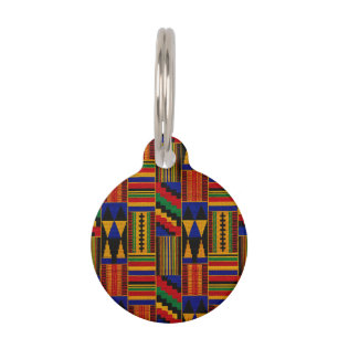 Médaillon Pour Animaux Motif de tissu Kente de style africain