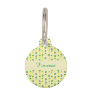 Médaillon Pour Animaux Motif Feuille d'ananas et de palmiers tropicaux d'