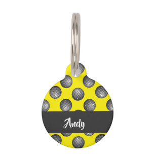 Médaillon Pour Animaux motif jaune disco