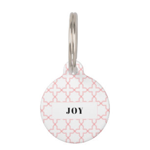 Médaillon Pour Animaux Motif personnalisé rose Pile